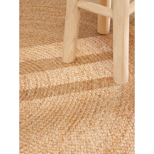 Oboustranný/ručně tkaný jutový kulatý koberec v přírodní barvě ø 200 cm Jutta Gold – Hanse Home-image-4