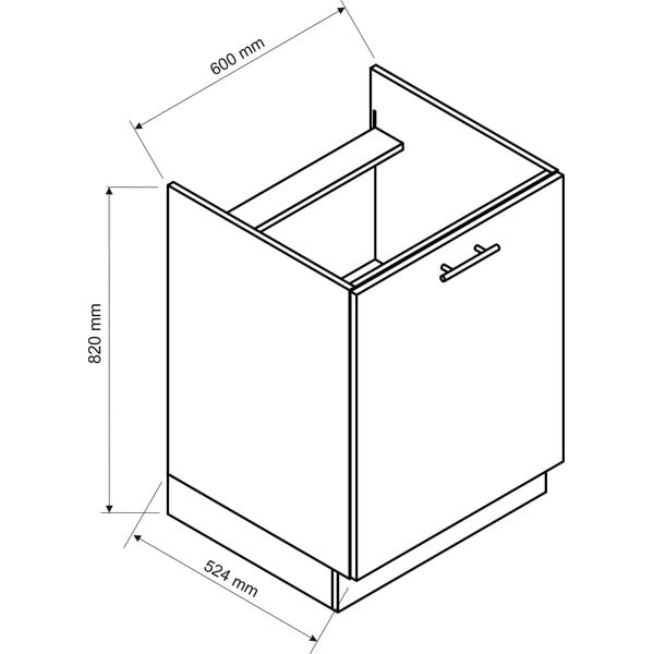 Dolní kuchyňská skříňka pod varnou desku (šířka 60 cm) Brodie – STOLKAR-image-1