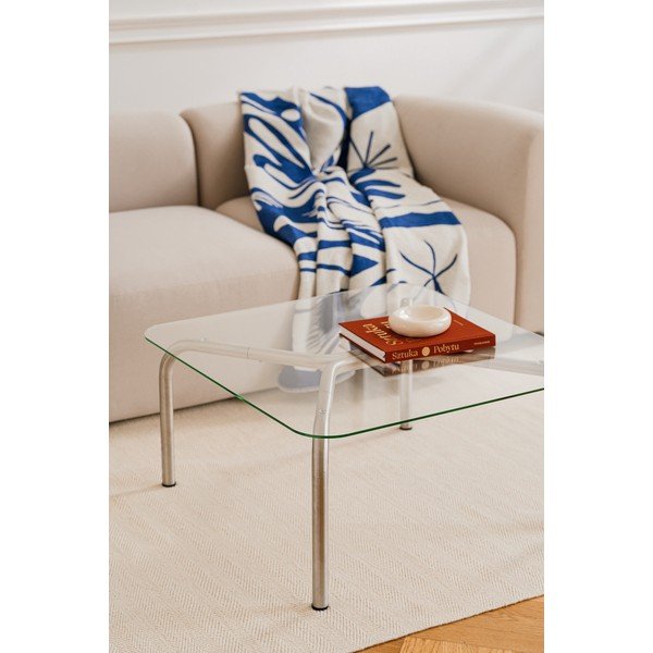 Konferenční stolek se skleněnou deskou ve stříbrné barvě 60x80 cm Uku – noo.ma-image-4