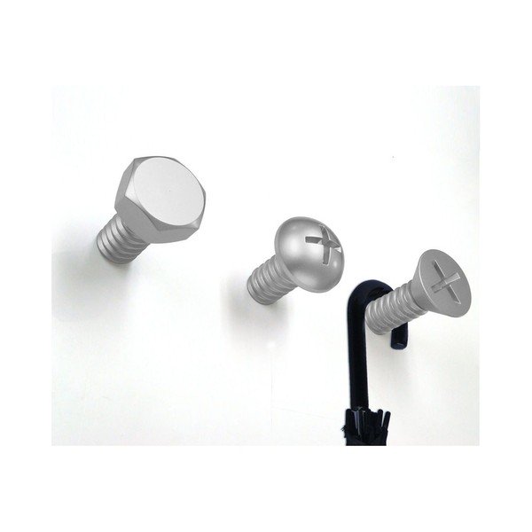Věšáky Screw Collection, silver