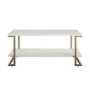 Konferenční stolek v bílo-zlaté barvě CosmoLiving by Cosmopolitan Camila, 106 x 45 cm