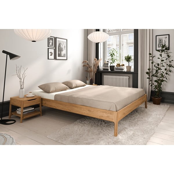 Dvoulůžková postel z dubového dřeva v přírodní barvě 160x200 cm Twig – The Beds-image-1