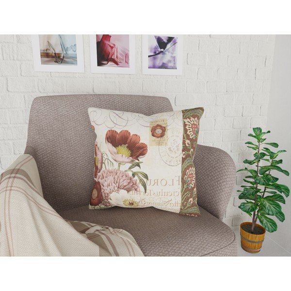 Povlak na polštář Vitaus Maseto Flowers Rusto Dos, 43 x 43 cm-image-1