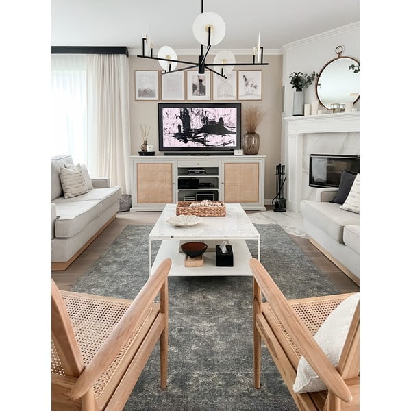 Šedý vlněný koberec 230x340 cm Calisia Vintage Flora – Agnella-image-4