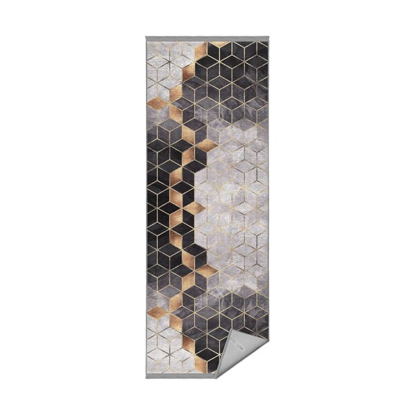 Koberec běhoun v šedo-zlaté barvě 80x200 cm – Mila Home