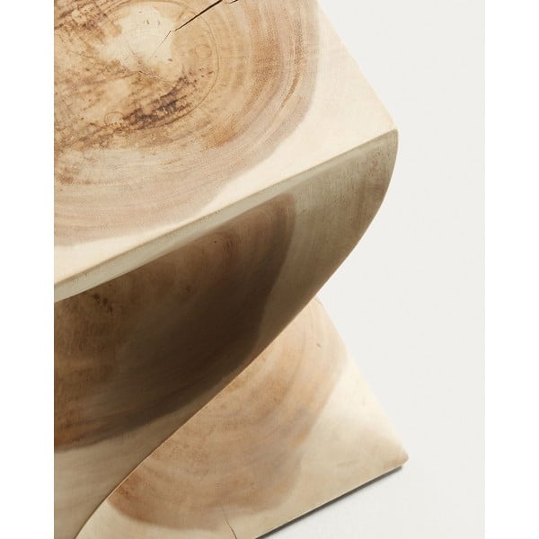 Odkládací stolek z masivu munggur 30x30 cm Hakon – Kave Home-image-3