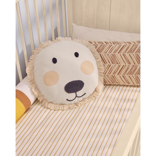 Béžový bavlněný povlak na dětský polštář Kave Home Uriana, ø 45 cm-image-4