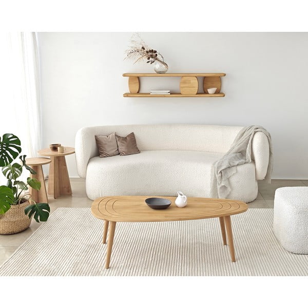 Patrová police z dubového dřeva v přírodní barvě 120 cm Modena – Kalune Design-image-4