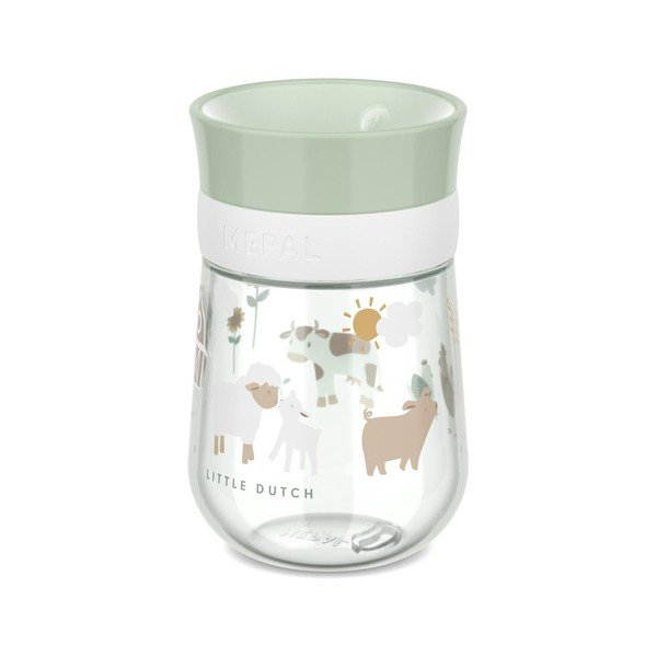 Světle zelený plastový dětský hrnek 300 ml Little Farm – Mepal