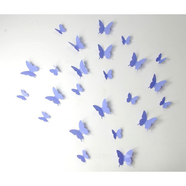 Sada 12 fialových 3D samolepek Ambiance Butterflies-image-2