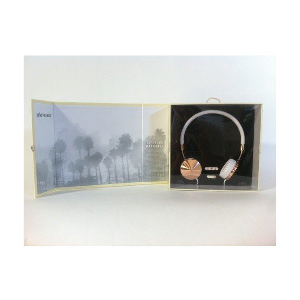 Bílá sluchátka s detaily v barvě růžového zlata Frends Layla-image-4