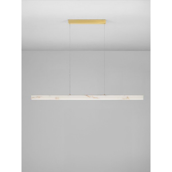 Bílé/v mosazné barvě LED stmívatelné závěsné svítidlo v dekoru kamene Vaster – Nova Luce-image-3