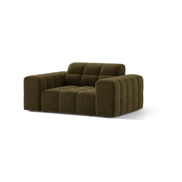 Khaki sametové křeslo Chicago – Cosmopolitan Design-image-1