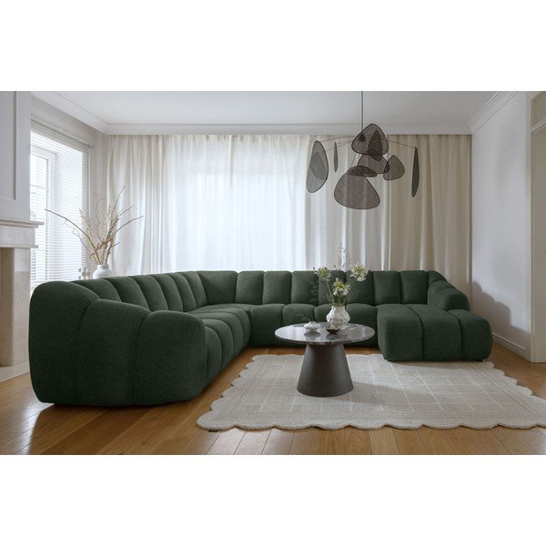 Tmavě zelená rohová pohovka (levý roh/do "U") Shell – Miuform-image-1