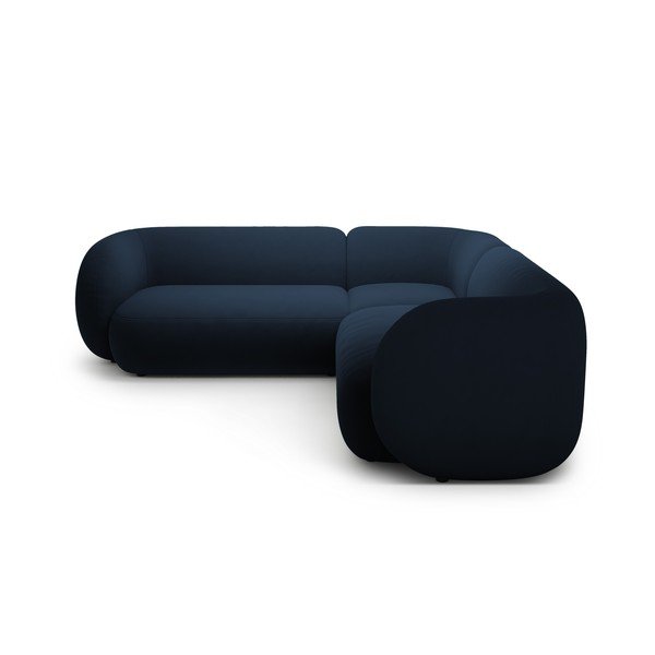 Modrá sametová rohová pohovka Kate – Micadoni -image-1