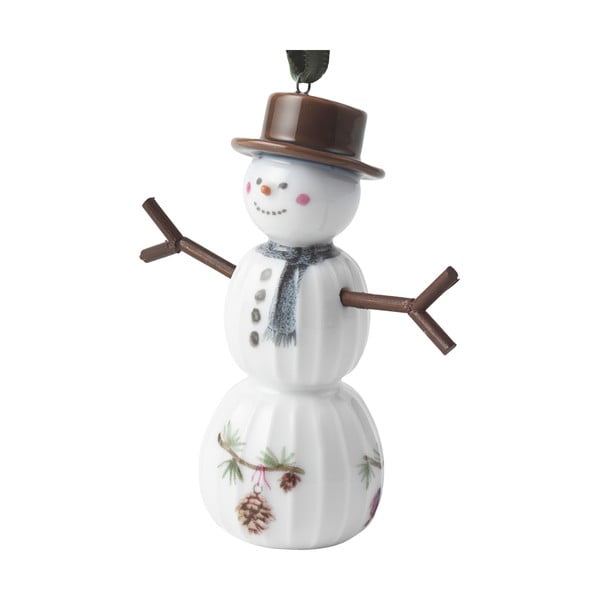 Porcelánová ručně malovaná vánoční ozdoba ø 4 cm Hammershøi Snowman – Kähler Design-image-2