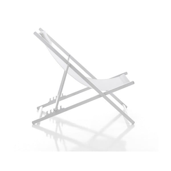 Bílé kovové skládací zahradní lehátko Milos – Tomasucci-image-1