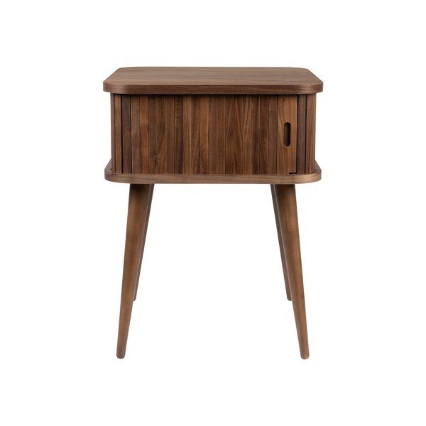 Hnědý noční stolek v dekoru ořechu Barbier – Zuiver