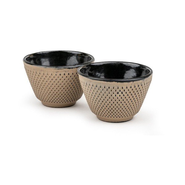 Béžové šálky v sadě 2 ks z litiny 100 ml Xilin – Bredemeijer