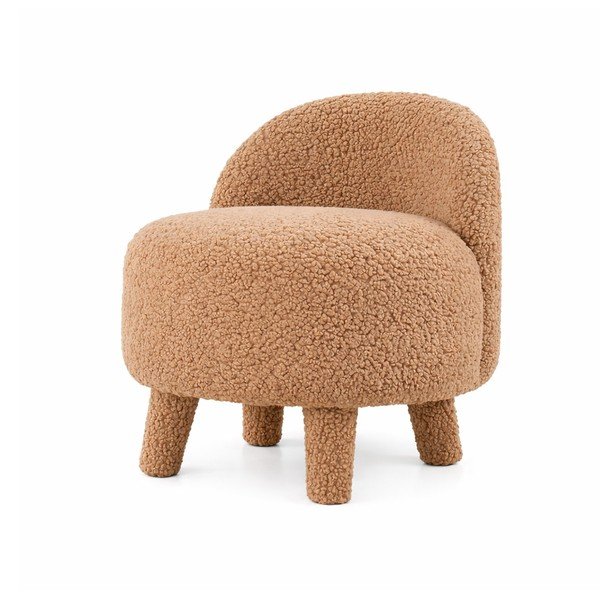 Hnědé dětské křesílko z textilie bouclé Moouv – Artie