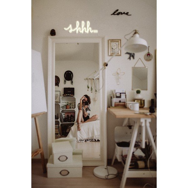 Žlutá nástěnná svíticí dekorace Candy Shock Shhh, 40 x 16 cm-image-3