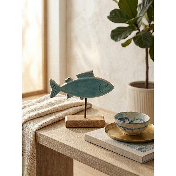 Dřevěná soška (výška 20 cm) Fish – Ego Dekor-image-1