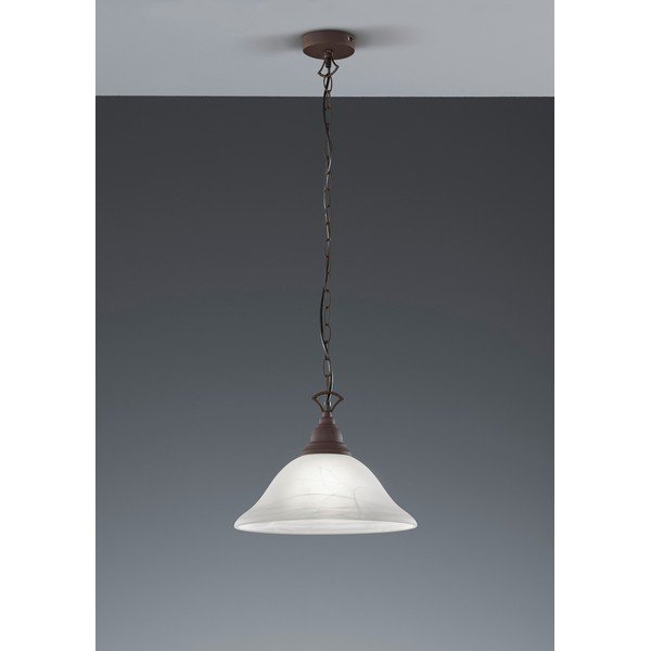 Tmavě šedé kovové závěsné svítidlo se skleněným stínidlem ø 33,5 cm Country – Reality-image-1