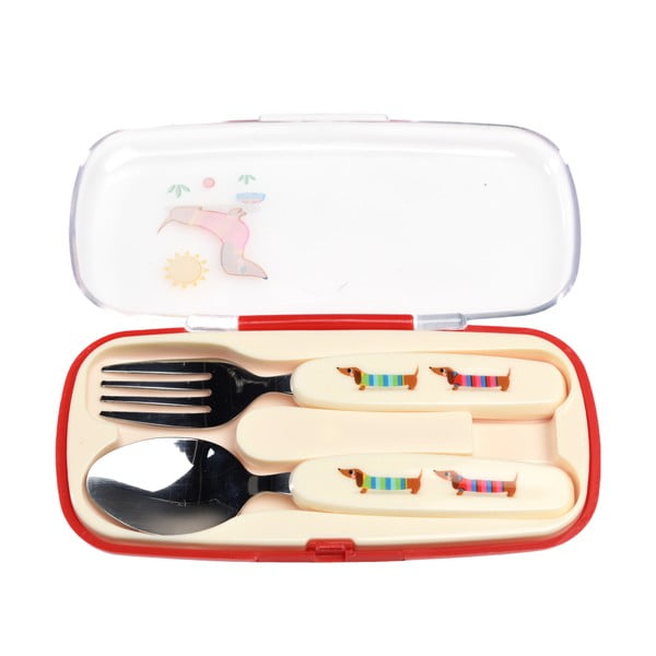 Nerezový dětský příbor 2 ks Sausage Dog – Rex London