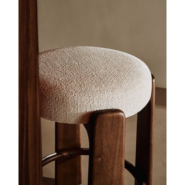 Béžová/v tmavě přírodní barvě barová stolička z jasanového dřeva (výška sedáku 65 cm) Granite – Kave Home-image-3