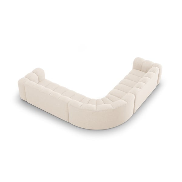 Krémová žinylková modulární rohová pohovka Lupine – Micadoni -image-3