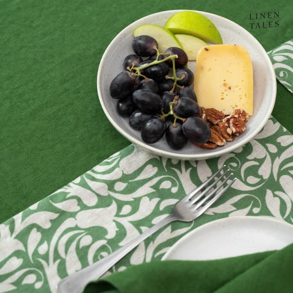 Lněný běhoun na stůl 40x150 cm True Green – Linen Tales-image-1
