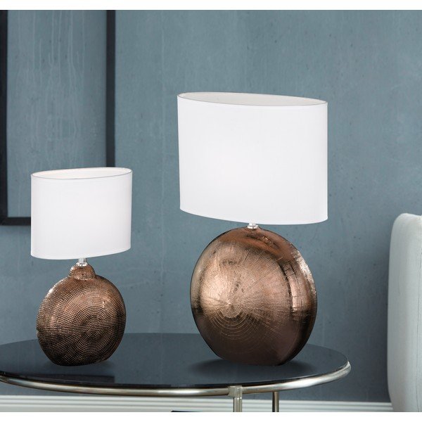 Bílo-hnědá stolní lampa Fischer & Honsel Foro, výška 53 cm-image-1