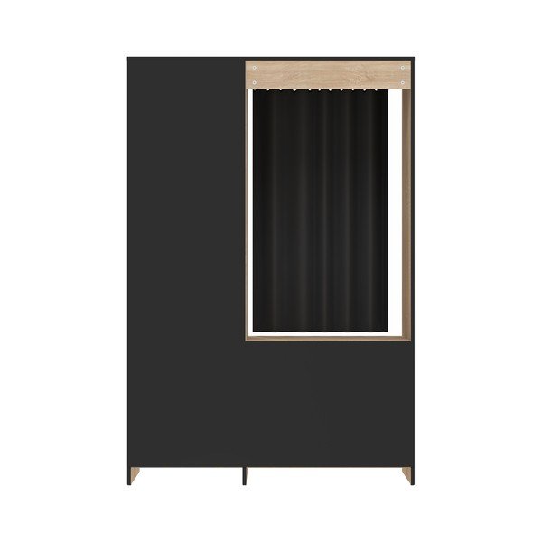 Černá šatní skříň v dekoru dubu 122x182 cm Jungo - TemaHome-image-3