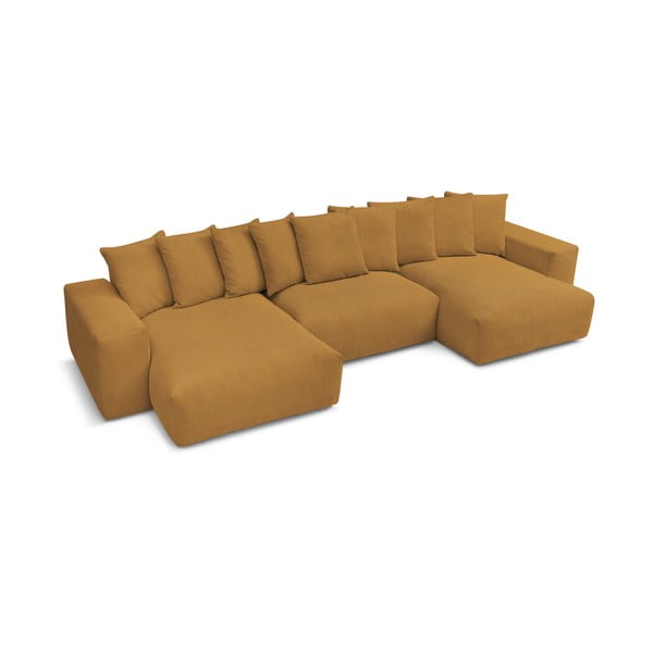 Manšestrová rohová pohovka v hořčicové barvě Voltaire – Bobochic Paris-image-4