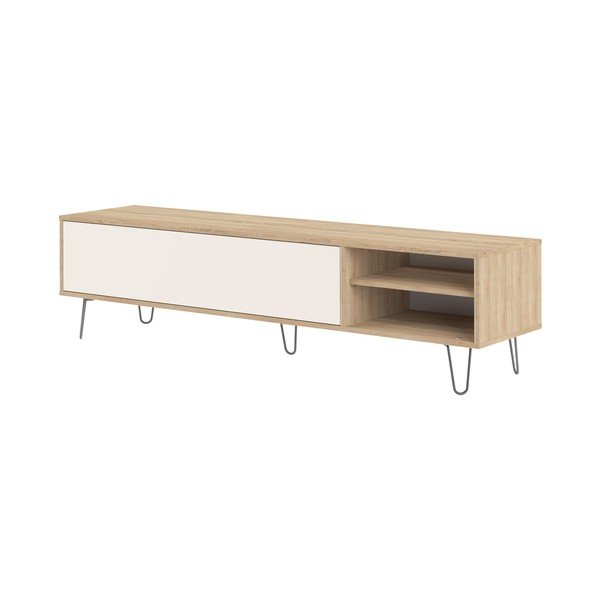 Krémový TV stolek v dekoru dubu 165x44 cm Aero - TemaHome-image-2