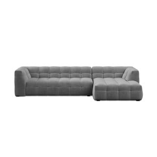 Šedá sametová rohová pohovka Windsor & Co Sofas Vesta, pravý roh