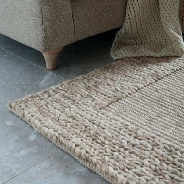 Ručně tkaný koberec s příměsí vlny v přírodní barvě 120x170 cm Rue – Flair Rugs-image-2