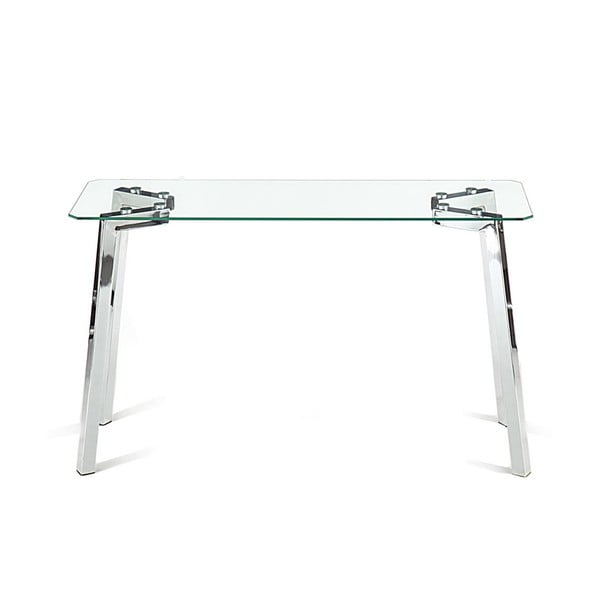 Konzolový stolek se skleněnou deskou ve stříbrné barvě 40x125 cm Kirk – Tomasucci