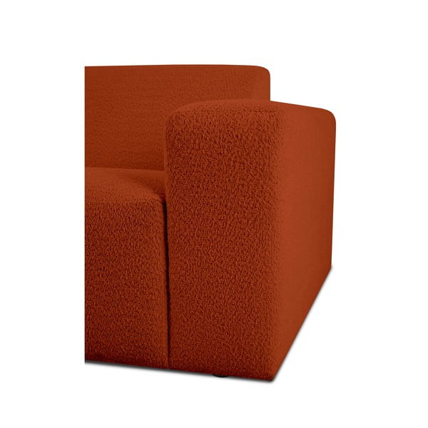 Rohová pohovka z textilie bouclé v cihlové barvě (do "U") Roxy – Scandic-image-3