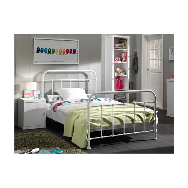 Bílá kovová dětská postel Vipack New York, 120 x 200 cm-image-2