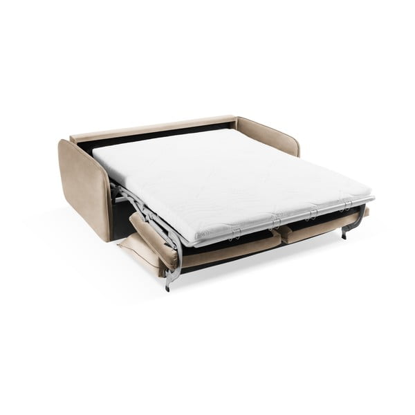 Béžová sametová rozkládací pohovka 194 cm Vienna – Cosmopolitan Design-image-4