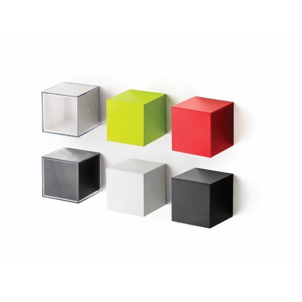 Bílá nástěnná krabička (uzavřená) s průhledným víkem Qualy Pixel Cube-image-4