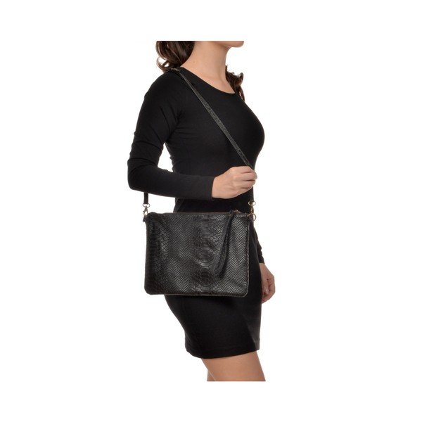 Černá kožená kabelka Luisa Vannini Dahlia Black-image-4