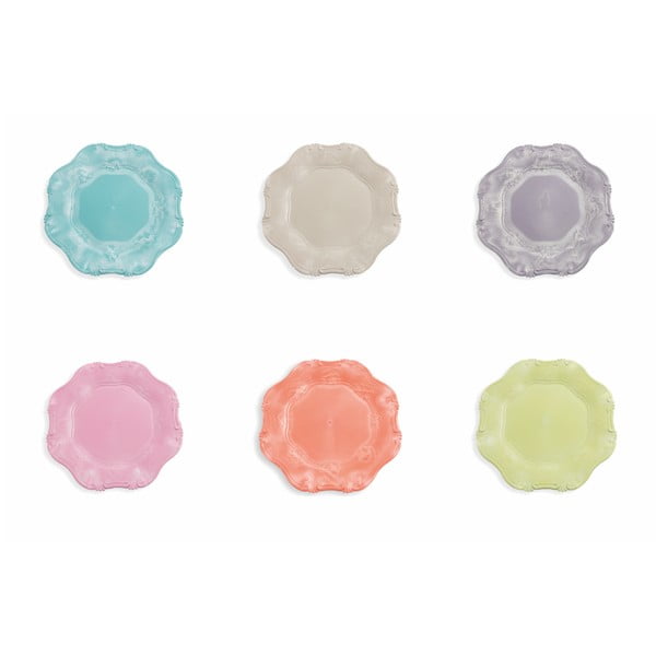 Sada 6 barevných talířů Villa d'Este Duchess,⌀ 34.5 cm