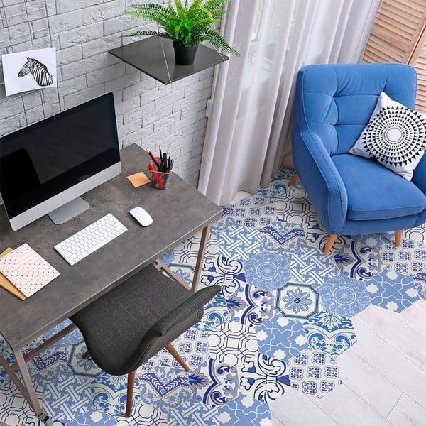 Sada 10 voděodolných samolepek na podlahu Ambiance Ursulina, 20 x 18 cm-image-1