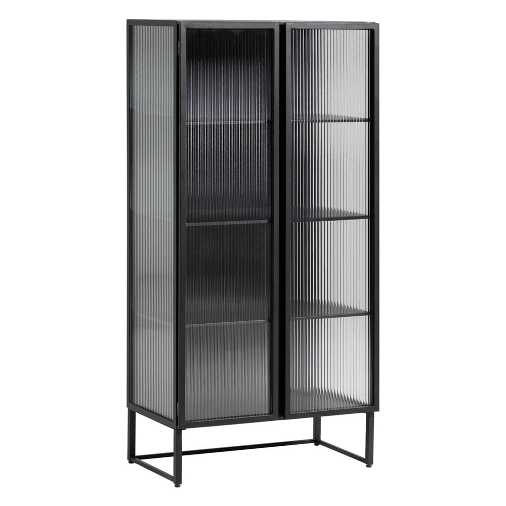 Černá ocelová vitrína 70x143x41 cm Trixie – Kave Home