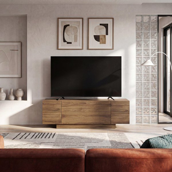 TV stolek v dekoru dubu v přírodní barvě 140x45x40 cm Victor – Marckeric-image-1