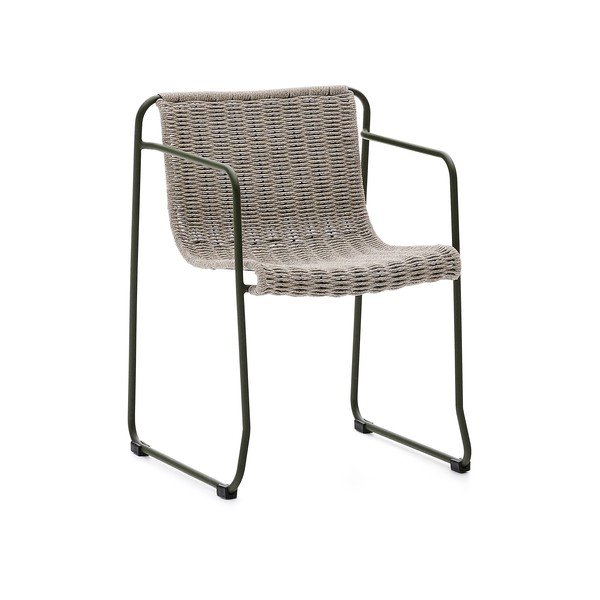 Šedozelená kovová zahradní židle Maurina – Kave Home