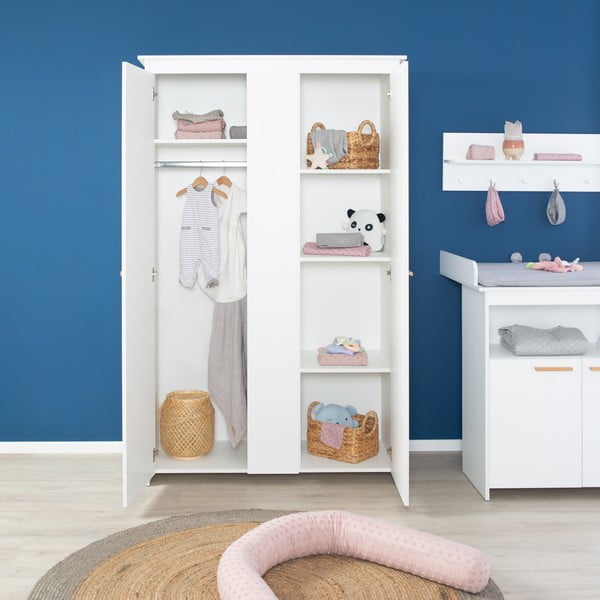 Bílá dětská šatní skříň 119x190x52 cm Anton – Roba-image-1