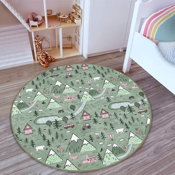 Zelený dětský koberec ø 120 cm Comfort – Mila Home-image-3